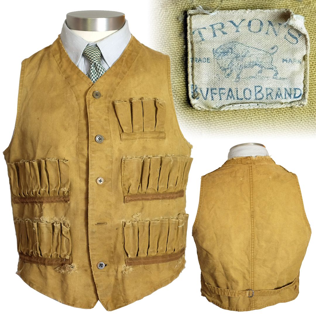 1910s Tryon’s Buffalo Brand hunting vest VintageHaberdashers Blog